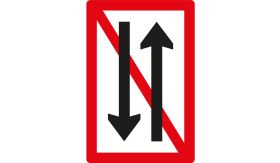 Aluminium DOR Scheepvaartbord A.4 ontmoeten en voorbijlopen verboden - levensduur 20 jaar - afmeting 1000x1500mm