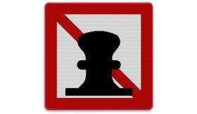Aluminium DOR Scheepvaartbord A.7 verboden af te meren - levensduur 20 jaar - afmeting 1000x1000mm