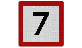 Aluminium DOR Scheepvaartbord B.6 verplicht de vaarsnelheid te beperken - levensduur 20 jaar - afmeting 600x600mm