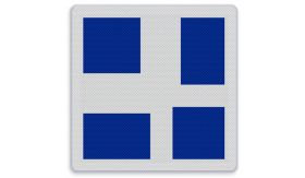 Aluminium DOR Scheepvaartbord E.10f aanduiding neven en hoofdvaarwater(s) - levensduur 20 jaar - afmeting 600x600mm