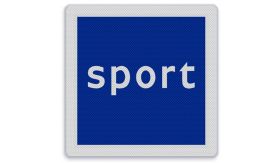 Aluminium DOR Scheepvaartbord E.16 kleine schepen toegestaan - levensduur 20 jaar - afmeting 1000x1000mm