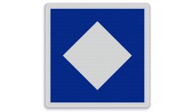 Aluminium DOR Scheepvaartbord E.5.12 ligplaatsen voor niet-kegel schepen - levensduur 20 jaar - afmeting 1000x1000mm