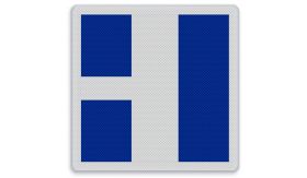 Aluminium DOR Scheepvaartbord E.9c aanduiding hoofd en nevenvaarwater(s) - levensduur 20 jaar - afmeting 600x600mm