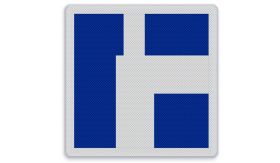 Aluminium DOR Scheepvaartbord E.9d aanduiding hoofd en nevenvaarwater(s) - levensduur 20 jaar - afmeting 1000x1000mm
