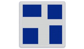 Aluminium DOR Scheepvaartbord E.9i aanduiding hoofd en nevenvaarwater(s) - levensduur 20 jaar - afmeting 600x600mm