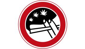 Aluminium DOR verkeersbord blowverbod - levensduur 20 jaar - afmeting 600 mm rond