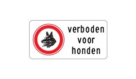 DOR 20 jr - model 3 - Verboden voor honden - 400x200 mm