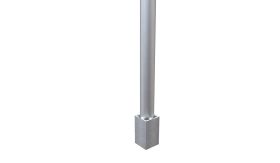 Aluminium buispaal 48mm rond met een lengte van 1100mm voorzien van klos