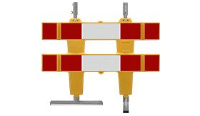 Afzethek POLgard 1500mm breed enkelzijdig voorzien van rood/wit retroreflecterende folie excl. standaards