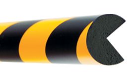 Stootrand - rond - zelfklevend - geel/zwart - hoek 20x20 mm