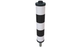 BB21 - alu. koker - wit/zwart Klasse 3 - buispaal 1500x48 Ø