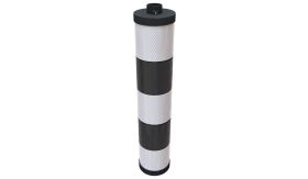 Zuilkoker - aluminium - wit/zwart + alu. kap 48/48 - Klasse 3