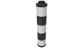 Zuilkoker - aluminium - wit/zwart + alu. kap 76/76 - Klasse 3