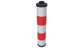 Zuilkoker - aluminium - 3 wit / 2 rood + alu. kap 60/60 - Klasse 3