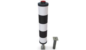 BB21 - alu. koker - wit/zwart - Klasse 3 - afneembaar 1000x60 Ø