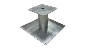 Fundatie grondstuk - staal -  t.b.v. buis met voetplaat 280x280 mm