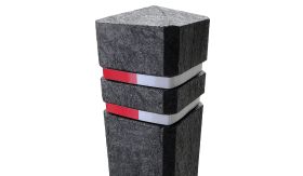 Diamantkoppaal - recycling zwart - 1400x150x150 mm - r/w bandjes