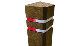 Diamantkoppaal - recycling bruin - 1400x150x150 mm - r/w bandjes