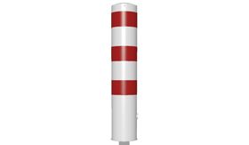 Afzetpaal uitneembaar-wit/rood - geen slot - 1500/193 mm Ø