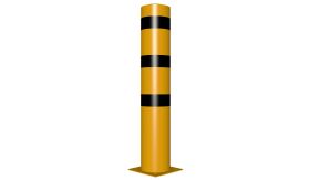 Afzetpaal - 1500/273 mm Ø - geel/zwart - met voetplaat
