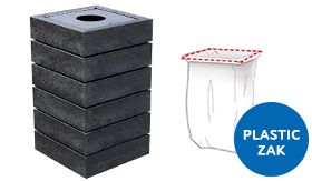 Afvalbak AGORA - plastic zak - Ural Black - 450x450x800 mm