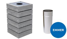Afvalbak AGORA - binnenemmer - Mineral Grey - 450x450x800 mm