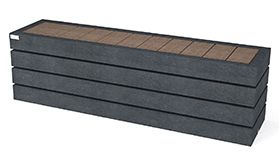 Zitbank AGORA - Quartz Brown - 1800x450x520 mm