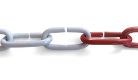 Afzetketting - 7 mm staal - wit/rood - per meter