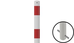 Vaste afzetpaal - 1300xØ60 mm - wit/rood - instorten