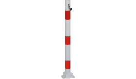 1570460UZB-Afzetpaal klapbaar - 60 mm Ø - cilinder - wit/rood + voetplaat