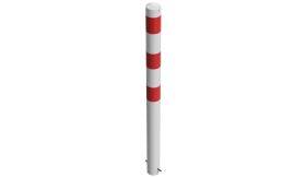 Vaste afzetpaal om in te storten - 1300x89 mm Ø - wit/rood