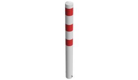 Vaste afzetpaal om in te storten - 1300x108 mm Ø - wit/rood