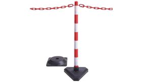 Kettingpaal - rood/wit - 870x40 mm Ø - losse voet (excl.)