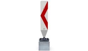 Veerpaal BB12 - enkelzijdig - links + voetplaat/betonpoer