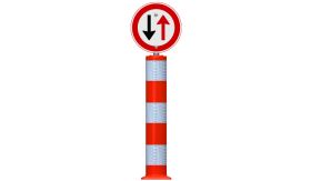 Flexpost BB21 verkeerszuil - wit/rood + K / F05 - Klasse 3