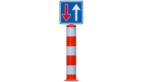 Flexpost BB21 verkeerszuil - wit/rood + K / F06 - Klasse 3