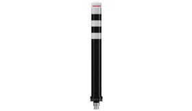 POLe Cone Traffic NS - Ø 80x800 mm - zwart/wit- LED ROOD