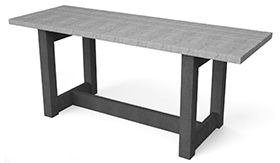 Recycling tafel model LONDON - in de kleur grijs met een afmeting van 1800x640x740mm