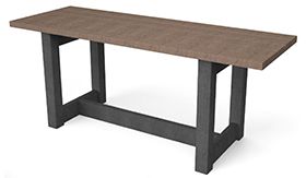 Recycling tafel model LONDON - in de kleur bruin met een afmeting van 1800x640x740mm