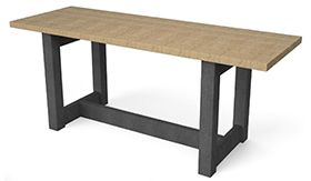 Recycling tafel model LONDON - in de kleur beige met een afmeting van 1800x640x740mm
