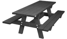 NEW4UB Picknicktafel OSLO - zwart - 1800x1400x760mm