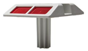 Wegdekreflector FPP-303 - DZ - rood/wit - 100x100 mm - met pin