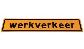 Sticker werkverkeer kl3 g/z 500x100mm