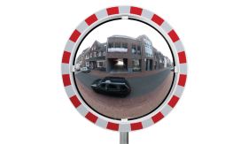 Verkeersspiegel - 600 mm - acryl - zicht 180° - beugel 48-90 mm Ø