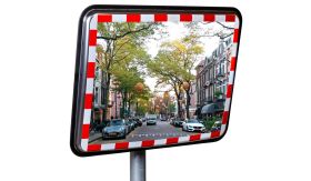Verkeersspiegel - RVS - 800x600 mm - beugel 76 mm Ø