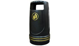 Kunststof buitenafvalbak Merlin - 90 liter - zwart