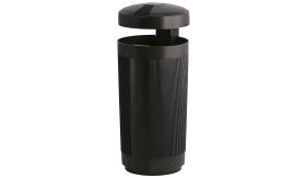 Kunststof buitenafvalbak met afdak - 50 liter - zwart