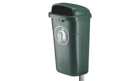 Buitenafvalbak - kunststof - vuurbestendig - groen - 50 liter