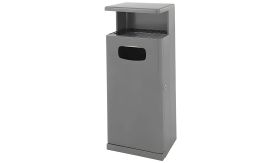 Aluminium buitenafvalbak met asbak - 55 liter - antraciet