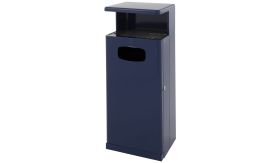 Aluminium buitenafvalbak met asbak - 55 liter - blauw